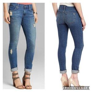 James Jeans Neo Beau Vecchio Stretchy Distressed Mid Rise Slim 25 Denim Jeans